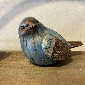 Blue and Brown Bird Figurine
